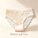 Nude Hollow Out Lace Panties 4 Pack Size L | Christmas Discreet Comfort Gift | Cotton Gusset High Stretch Women's Briefs