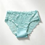 Green Hollow Out Lace Panties 4 Pack Size S | Halloween Fresh Forest Gift | Cotton Gusset High Elastic Women's Lace Briefs