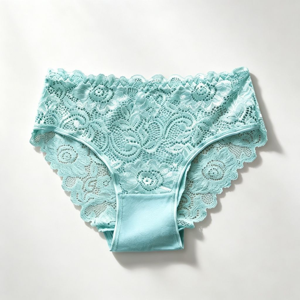 V1221-XM-LB7780-GM204-00 Green Hollow Out Lace Panties 4 Pack Size M | Halloween Refreshing Fit Gift | Cotton Gusset Stretchy Comfort Women's Briefs - Image 1