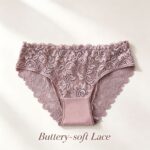 Coffee Brown Hollow Out Lace Panties 4 Pack Size XXL | Christmas Plus Size Warm Gift | Cotton Gusset High Elastic Big Size Briefs