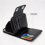 Business Men Accordion Card Holder With Double Magnetic Buckle, Minimalist Retro ID Card Wallet Coin Pocket, Christmas Office Worker Gift, K94‑51 Black - Image 4
