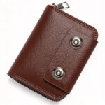 Retro Double Magnet Closure Business Card Case For Men, Accordion‑Style Multi‑Slot Design For Cards & Small Change, Halloween Daily Carry Accessory, K94‑51 Light Coffee
