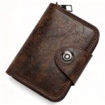 Portable Business Men ID Card & Name Card Wallet, Simple Single Magnet Closure For Daily Business Occasion, Holiday Business Man Accessory, K94‑53 Dark Coffee