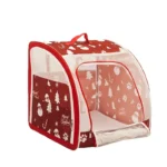 Christmas Portable Car Pet Carrier, Foldable Soft-Sided Cat & Dog Crate, 50×50×50cm, Mesh Windows, Dual Zippers, Built-in Bed, 25LBS Capacity, Travel & Home - Image 10