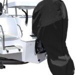 420D Oxford Outboard Motor Cover, Waterproof UV Resistant Boat Engine Protective Cover for Yacht Fishing Boat 60-100HP