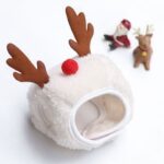 Weiwang Cartoon Pet Hat Christmas Deer Antlers White hat antlers L (good for 4.00 kg-7.50 kg pets)
