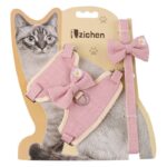 Zichen Cat Harness Vest Style Cotton Traction Rope Blue (cinnamon dog bow) S(1.0 recommendation 1.50 kg-3.50 kg - Image 2