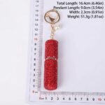 Rhinestone Mini Refillable Spray Bottle Keychain Charm with Faux Pearl Chain for Perfume and Hand Sanitizer, Portable Travel Accessory for Car Keys and Bags (Purple) - Image 2