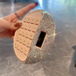 Portable Solar Powered Calculator with Silent Buttons Round Compact Design for Desktop Office School Daily Math Tasks and Cute Desk Accessories (Rhinestone Calculator) - Image 6