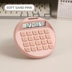 Portable Solar Powered Calculator with Silent Buttons Round Compact Design for Desktop Office School Daily Math Tasks and Cute Desk Accessories (Rhinestone Calculator) - Image 7