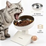 Elevate Your Cat’s Dining Experience with an Adjustable Anti-Slip Feeding Bowl, Featuring a Durable Stainless Steel Inner Liner and Three-Level Height Settings for Comfortable, Stable Mealtime Posture at Home. (White) - Image 3