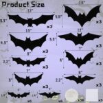 48-Pack Halloween Bat Wall Decor, Spooky Indoor & Outdoor Party Decoration for Haunted Houses (black) - Image 3