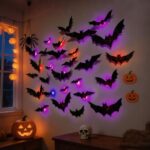 48-Pack Halloween Bat Wall Decor, Spooky Indoor & Outdoor Party Decoration for Haunted Houses (black) - Image 4