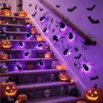 36 Pack LED Light-Up Spider Halloween Decoration for Home, Mirror, Wall, Party (purple) - Image 4