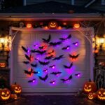 36-Pack Halloween Bat Decorations with LED Lights for Indoor Outdoor Halloween Party Garage Decor (black) - Image 2