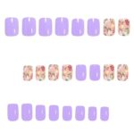 Press-on Nail Tips for Women, Perfect for Spring & Summer Occasions (light purple) - Image 3