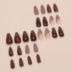 Reusable Press-On Nails for Daily Wear, Parties, and Special Occasions (Brown) - Image 3