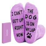 Funny Cozy Socks for Dog Lovers, Perfect Christmas, Birthday, Gifts for Mom, Wife, Dog Moms (Purple)