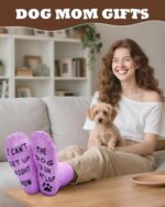 Funny Cozy Socks for Dog Lovers, Perfect Christmas, Birthday, Gifts for Mom, Wife, Dog Moms (Purple) - Image 5