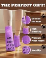 Funny Cozy Socks for Dog Lovers, Perfect Christmas, Birthday, Gifts for Mom, Wife, Dog Moms (Purple) - Image 6