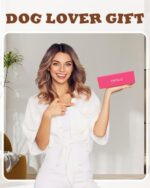 Funny fuzzy socks perfect for cozy at-home moments, great gift for dog lovers (bright pink) - Image 2