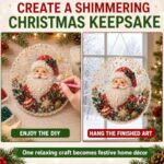 DIY Christmas Diamond Painting Wreath for Festive Home Decor (red) - Image 4