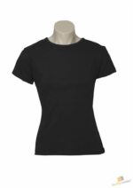 5x Womens 100% Cotton T-Shirt Plain Basic Tee Casual Top in Black - Image 9