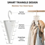 2 Packs Multifunctional V-Shape Rotating Hanger, 12-Hook Space-Saving Closet Organizer for Home & Travel Use - Image 2