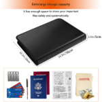 Black Fireproof Waterproof Accordion File Organiser, 11 Pockets Expanding Document Folder with Colour-Coded Tabs & Handle, Dustproof U-Disk Passports Card Bag for Home Office Travel (26 × 36 × 5 cm) - Image 2