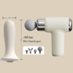 Mini Massage Gun - Portable Percussion Massager with 10 x 2.8 cm massage head and 4 Heads , USB-C Rechargeable Muscle Relief Device for Neck, Back, Legs - Compact White Handheld Deep Tissue Vibrator for Women & Travel
