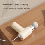 Mini Massage Gun - Portable Percussion Massager with 10 x 2.8 cm massage head and 4 Heads , USB-C Rechargeable Muscle Relief Device for Neck, Back, Legs - Compact White Handheld Deep Tissue Vibrator for Women & Travel - Image 5