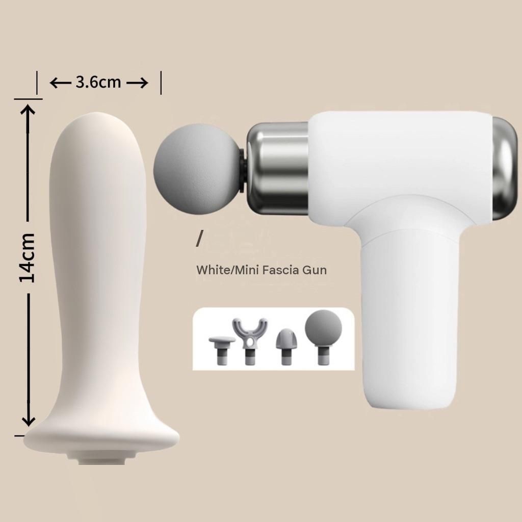 V888-ELOSUNG56248-2-00 Mini Massage Gun - Portable Percussion Massager with 14 x 3.6 cm massage head and 4 Heads , USB-C Rechargeable Muscle Relief Device for Neck, Back, Legs - Compact White Handheld Deep Tissue Vibrator for Women & Travel - Image 1