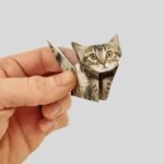 2 Pack Cat pattern DIY 3D Paper animal Origami Kit -  Sheets Foldable animal Craft Set - Creative Desktop Decoration, Kids Art Activity and Stress Relief Toy - Unique Pet Lover Gift - Image 3