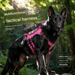 Tactical Dog Harness and Leash Set - L size Black Oxford No Pull Vest and Black 1.85m Hands Free Nylon Lead - Adjustable Walking Gear for Medium Dogs - Image 2