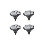 4 Pack Solar Paw Print Garden Lights (Warm light) - 9 cm Outdoor LED Ground Stake Lights with Dusk Activation for Lawn, Pathway, Yard and Garden Decoration