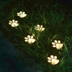 4 Pack Solar Paw Print Garden Lights (Warm light) - 9 cm Outdoor LED Ground Stake Lights with Dusk Activation for Lawn, Pathway, Yard and Garden Decoration - Image 3
