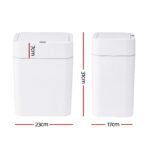 Artiss Rubbish Bin 12L 2-Pack Sensor Kitchen Automatic Motion Touchless White - Image 3
