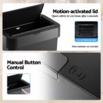 Artiss Rubbish Bin 50L Sensor Kitchen Automatic Motion Plastic Touchless Black - Image 7