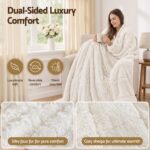 Giselle Faux Fur Weighted Blanket 2 Sided Long Pile Sherpa Reverse Cream 6.8KG 120 x 180cm - Image 4