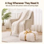Giselle Faux Fur Weighted Blanket 2 Sided Long Pile Sherpa Reverse Cream 6.8KG 120 x 180cm - Image 7