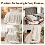 Giselle Faux Fur Weighted Blanket 2 Sided Long Pile Sherpa Reverse Cream 9KG 152 x 203cm - Image 6