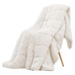 Giselle Faux Fur Weighted Blanket 2 Sided Long Pile Sherpa Reverse Cream 9KG 152 x 203cm - Image 8