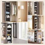 Artiss Hanging Closet Organiser 5 Tier Wardrobe Storage Grey 104cm - Image 6