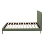 Artiss King Single Bed Frame, Green Faux Linen with Wooden Slats - Image 4