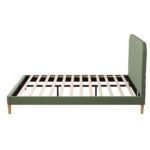 Artiss Queen Bed Frame, Green Fabric, Padded Headboard, 300kg Capacity - Image 4