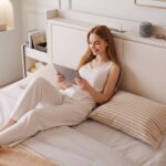 Artiss Queen Bed Frame with USB Charging and Side Storage Shelves Beige - Image 8