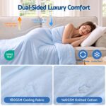 Giselle Cooling Blanket 130cm x 170cm Double Sided Summer Throw Lightweight Blue - Image 4