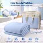 Giselle Cooling Blanket 130cm x 170cm Double Sided Summer Throw Lightweight Blue - Image 6