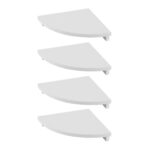 Artiss 4pc Corner Floating Wall Shelf Wall Mounted Display Rack Round Edge White - Image 4