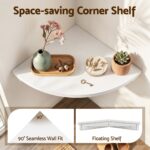 Artiss 4pc Corner Floating Wall Shelf Wall Mounted Display Rack Round Edge White - Image 7